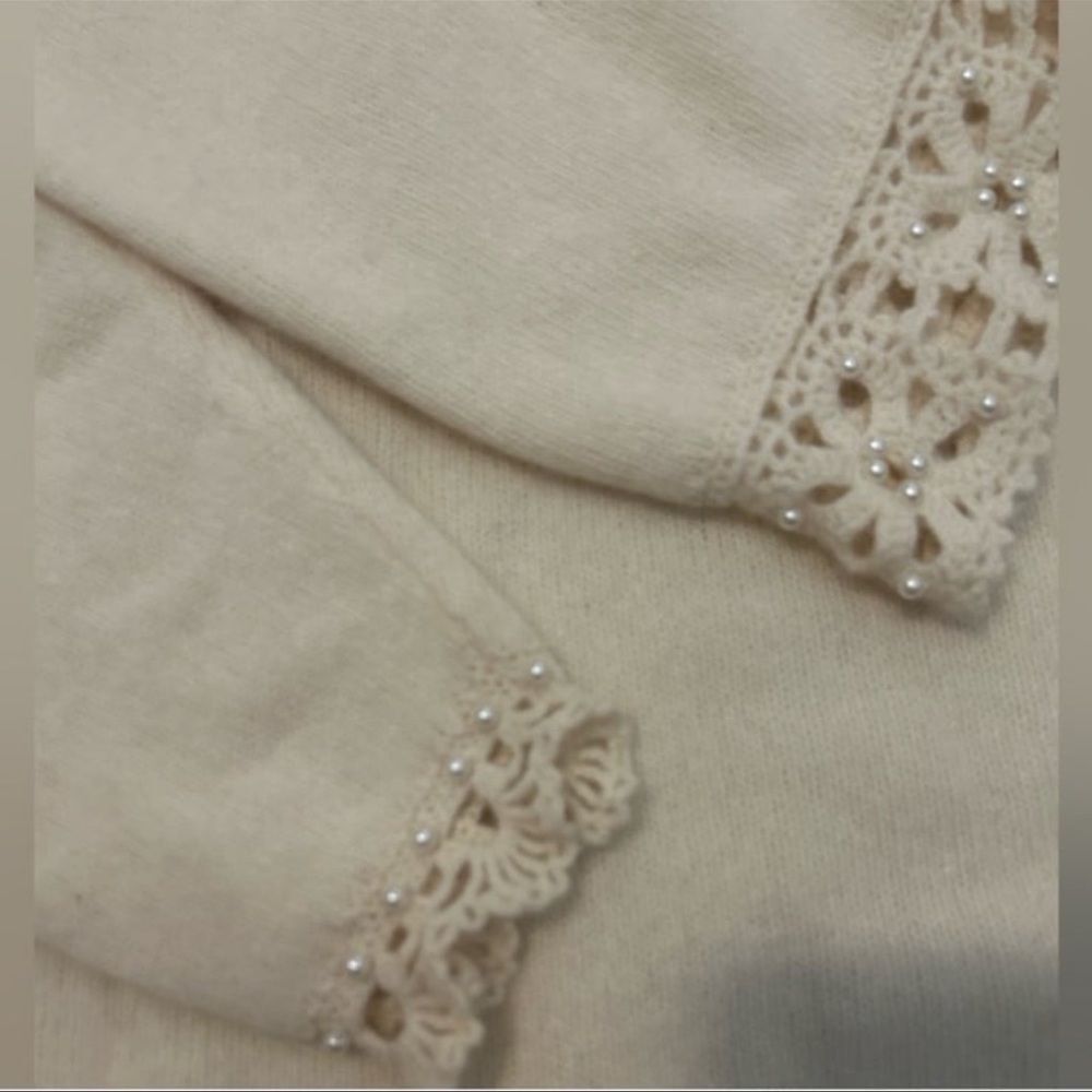 Vintage Christina Women’s Lambswool Angora Beaded Sweater Skirt Set Large - Picture 4 of 9